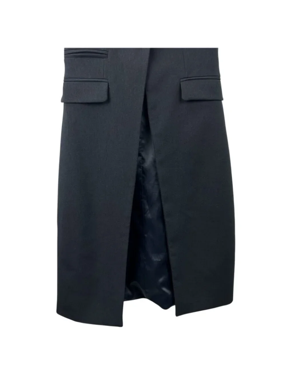 MARE MARE X ANTHROPOLOGIE Women’s Small Navy/Marin Long-line Button Dressy Vest - Picture 15 of 16